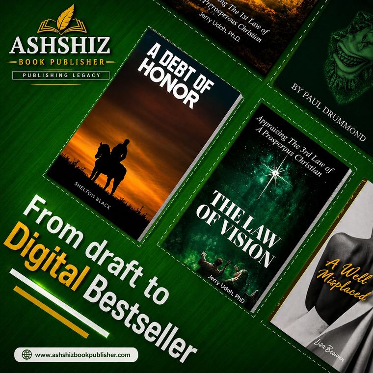 Published titles including A Debt of Honor and The Law of Vision